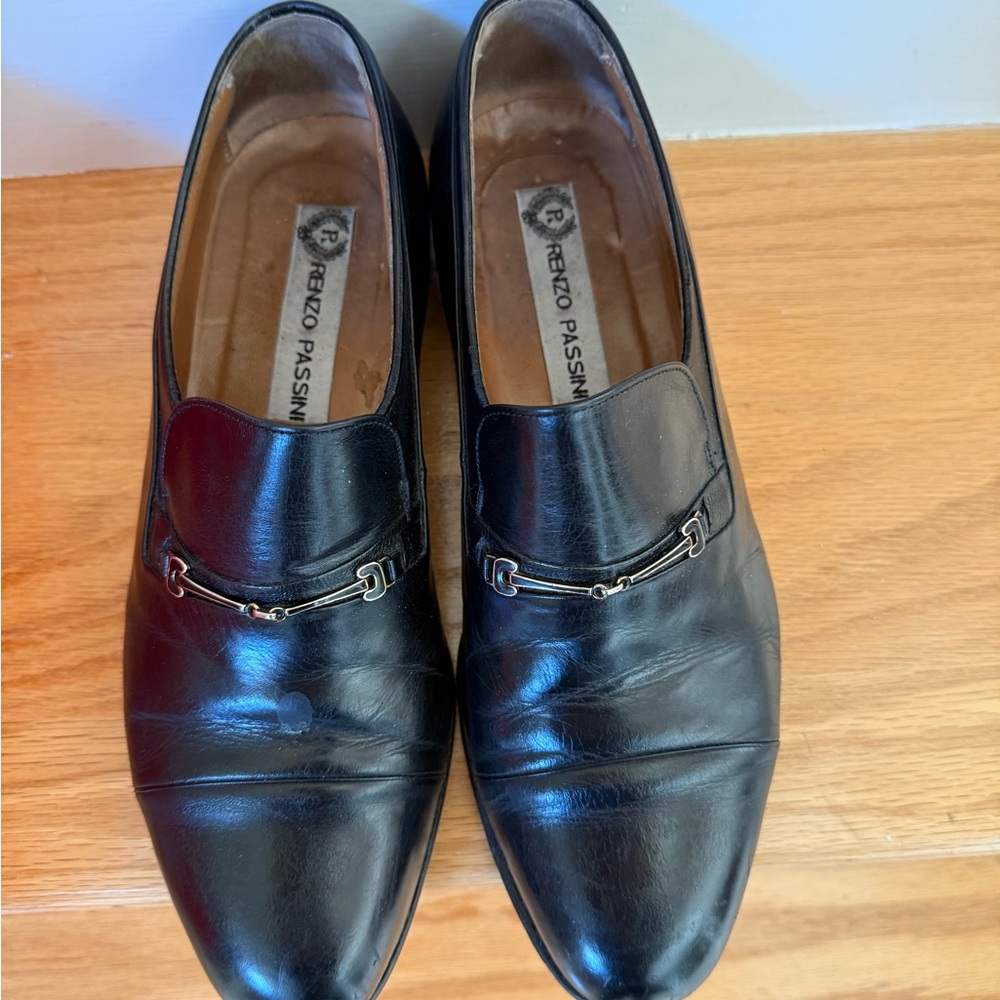 Black Leather Men's Loafers